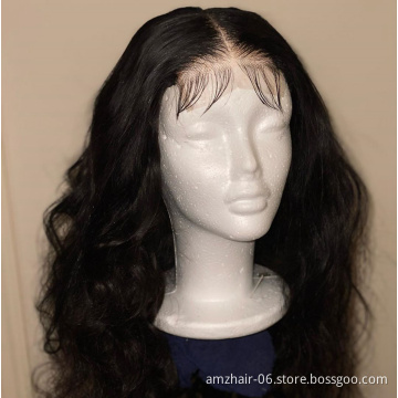Amz Hair Transparent Full Lace Frontal Wig Raw Indian Virgin Human Hair Loose Wave 4x4 5x5 Hd Lace Closure Wig For Black Women